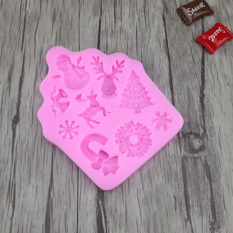 Christmas Santa Claus Silicone Mold Fondant Cake Decoration Baking Mould Kitchen Tools