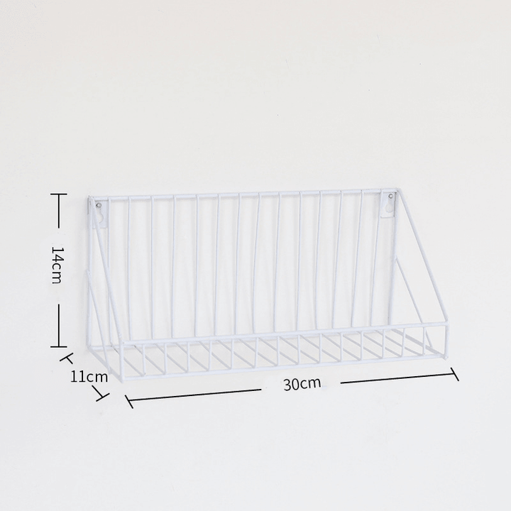 Wall Mounted Rustic Metal Wire Floating Storage Shelf Rack for Picture Frames Collectibles Decorative Items - MRSLM