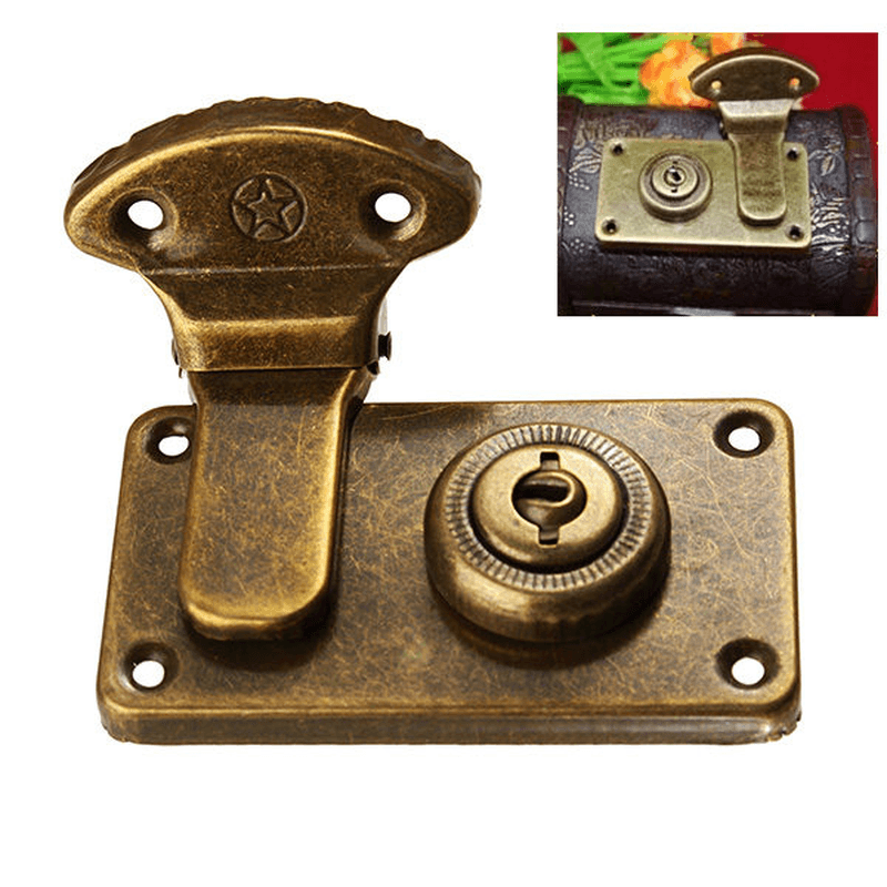 Archaize Wooden Lock Suitcase Box Lock around the Trunk Lock to Lock