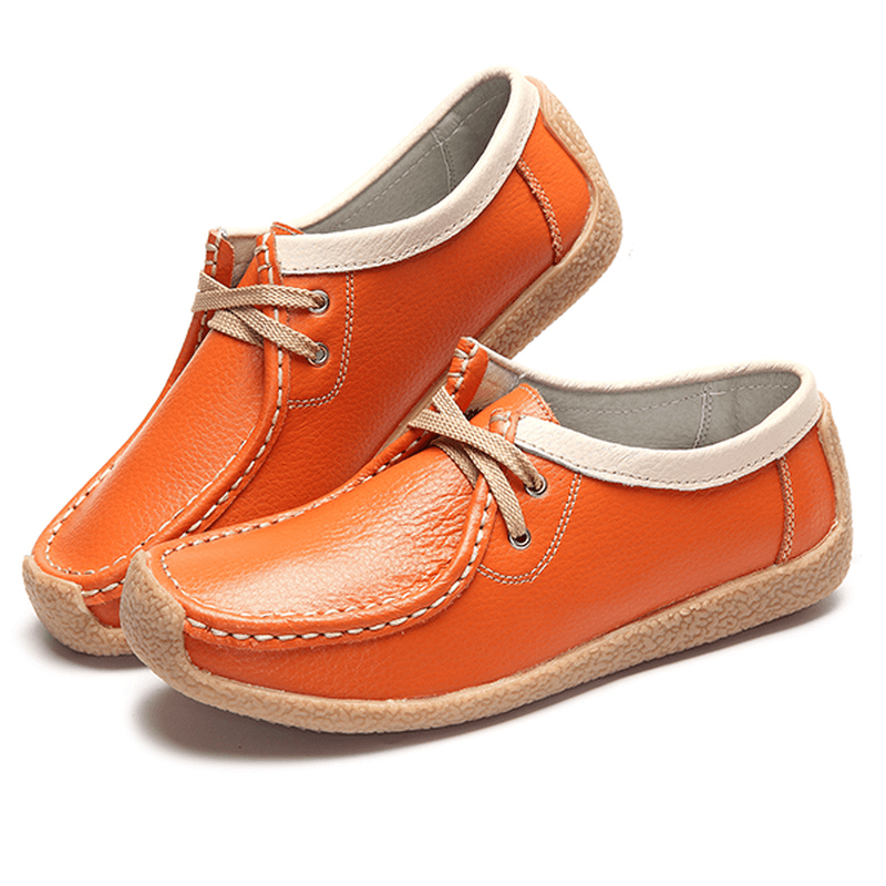 Breathable Walking Leather Flat Shoe