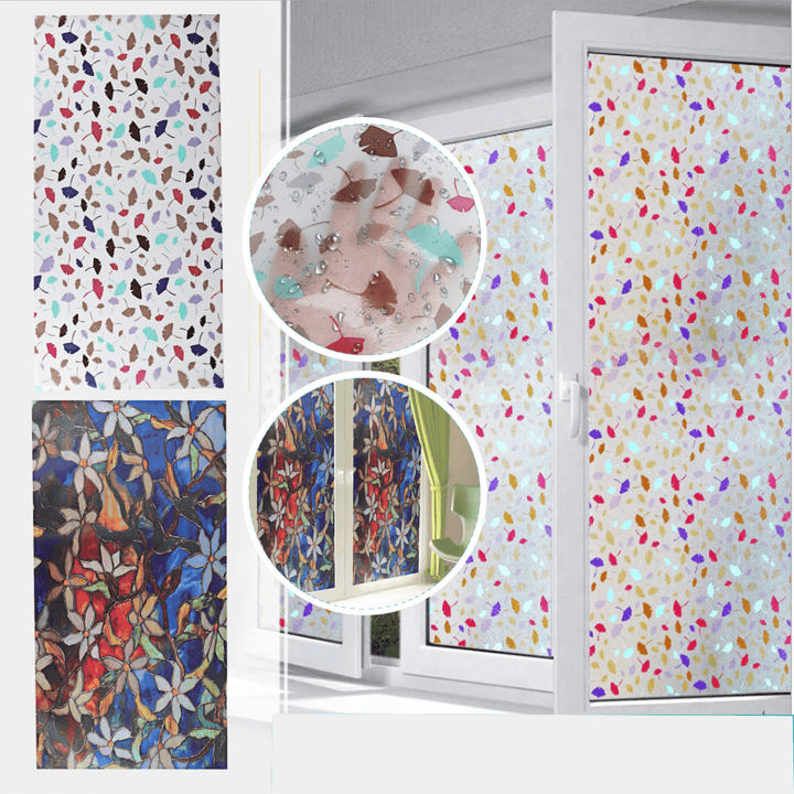 3D PVC Waterproof Glass Sticker UV Blocking Window Film Decor Privacy Static Cling for Bath Decor