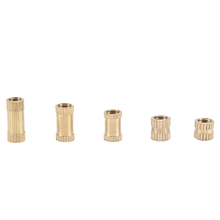 Suleve M4BN1 170Pcs M4 Brass Cylinder Knurled Nut Threaded round Insert Embedded Nuts Assortment Set