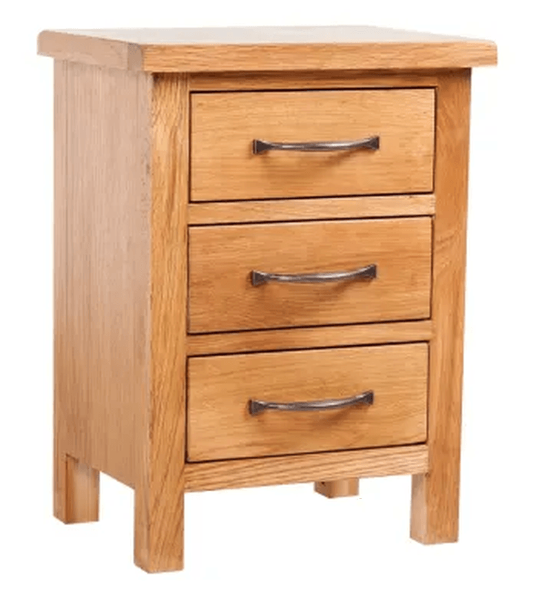 Solid Oak Wood Nightstand with 3 Storage Drawers Living Room Bedroom Stand Brown 15.7"X11.8"X21.3"