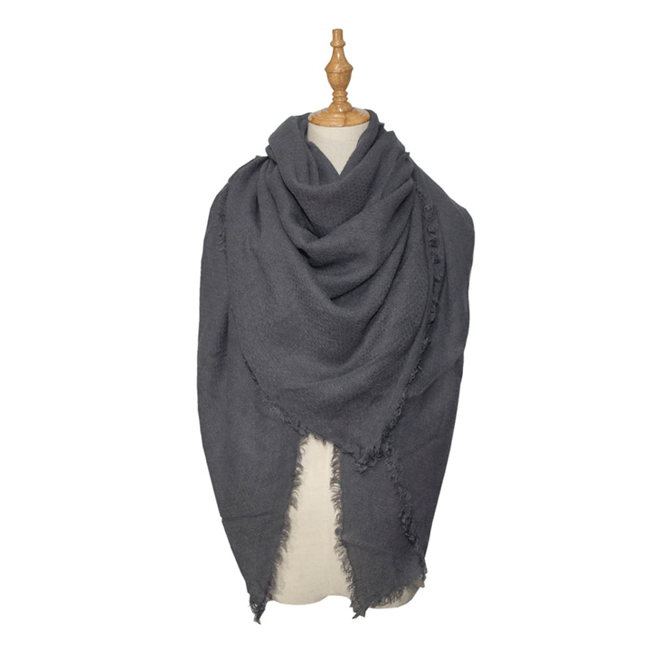 Women'S Shawl with Square and Longsolid Color Scarf