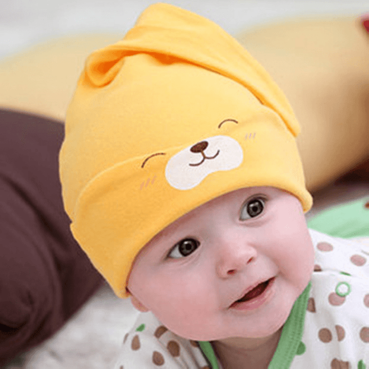 Baby Soft Cotton Sleeping Cap New Children'S Hat Cartoon Bear - MRSLM