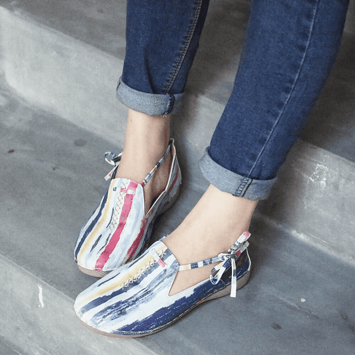 Lostisy Lace up Multicolor Comfy Soft Walking Casual Loafers