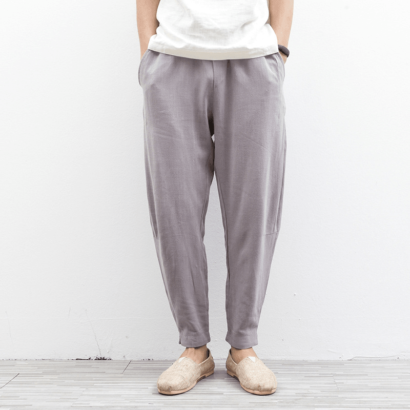 Mens Casual Pants Linen Pants Cotton New