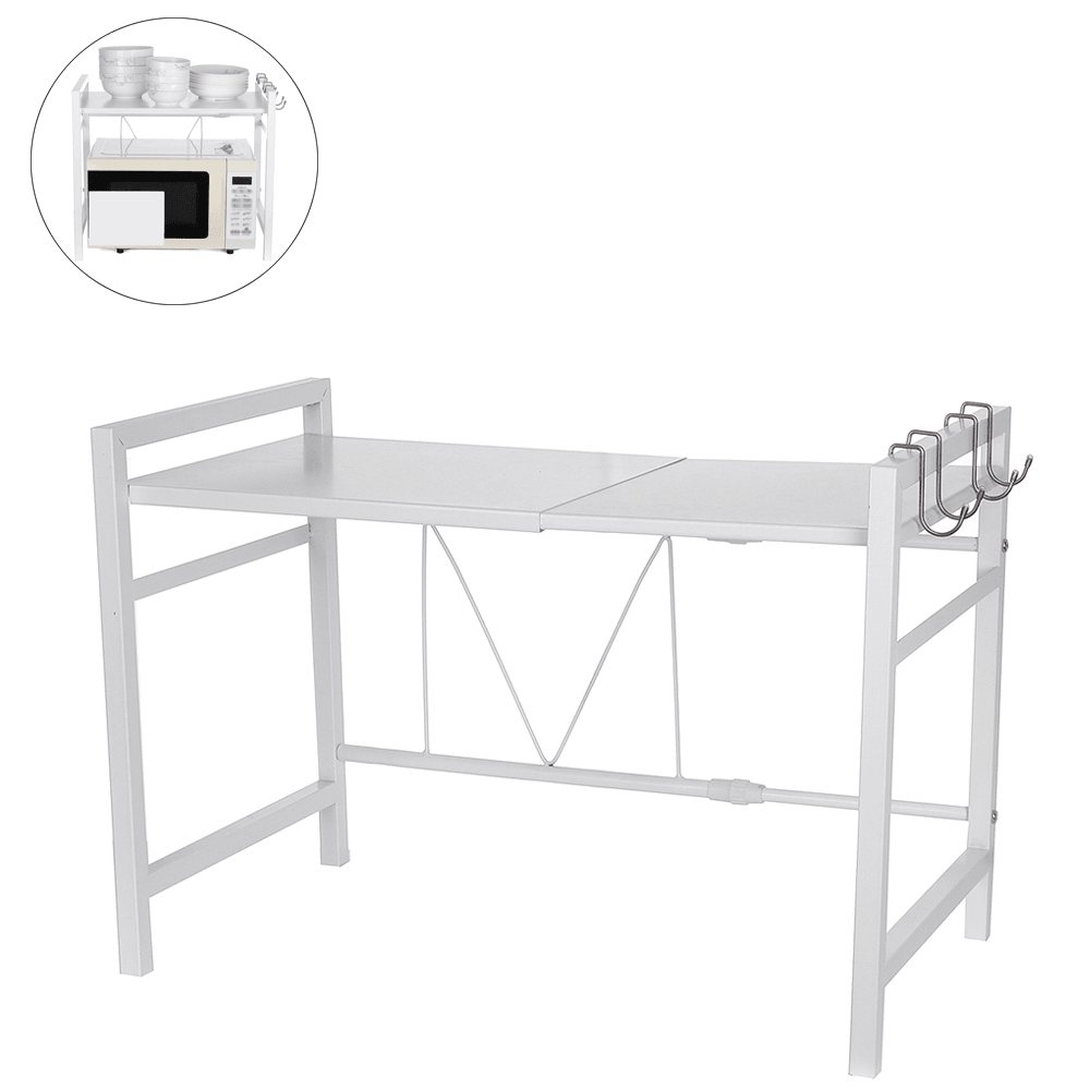 2 Layer Kitchen Microwave Oven Rack Adjustable Microwave Shelf Kitchen Storage Holder