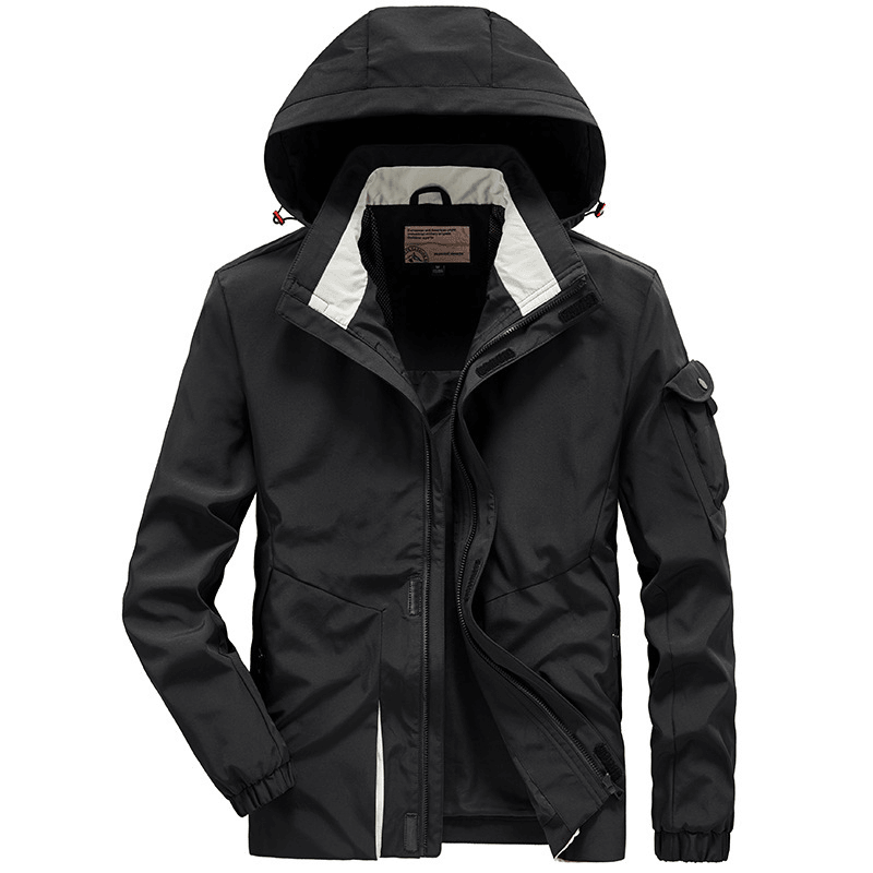 Men'S Fashion Mid-Length Casual Hooded Jacket