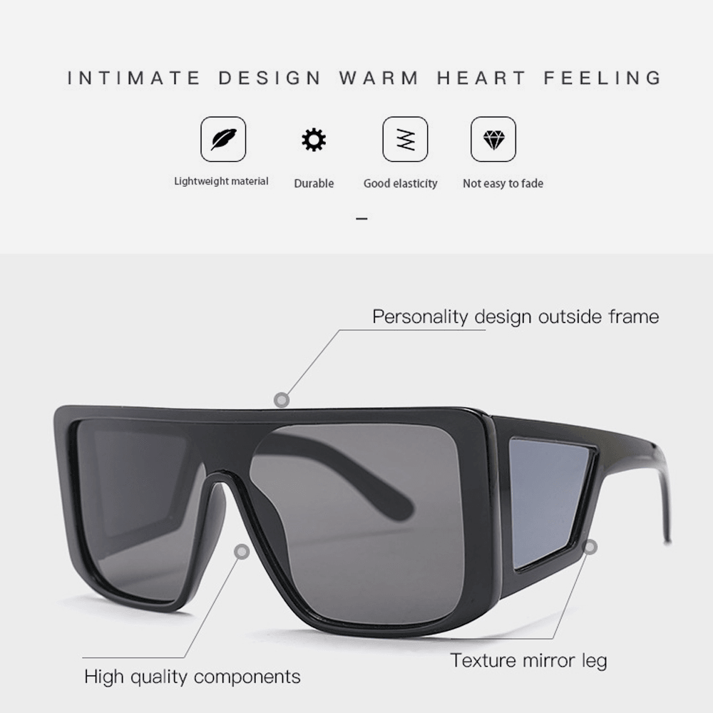 Men Full-Frame One-Piece Lens Windproof UV Protection Fashion Sunglasses