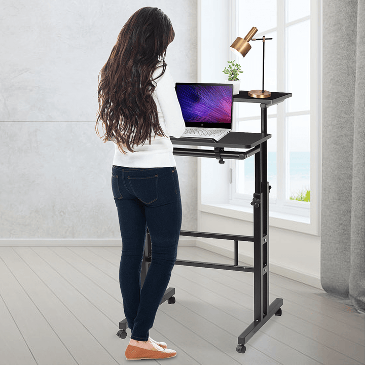 Computer Laptop Desk Standing Movable Laptop Table Simple Modern Desktop Multifunctional Workstation Study Table for Home Office