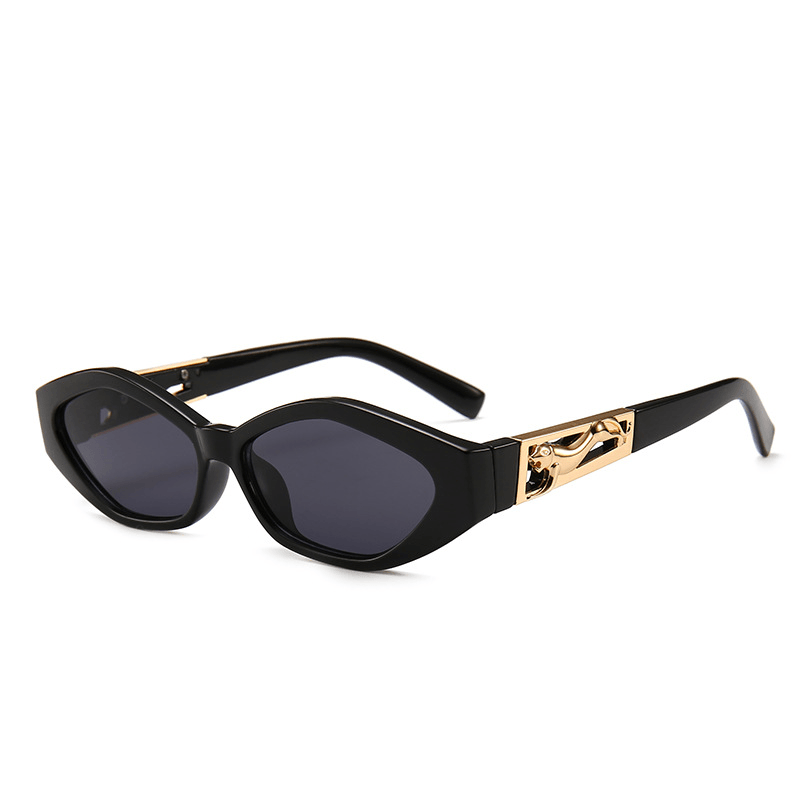 Unisex Angular Cat Eye Sunglasses Legs Jumping Cheetah Gold Decorative Sunglasses - MRSLM