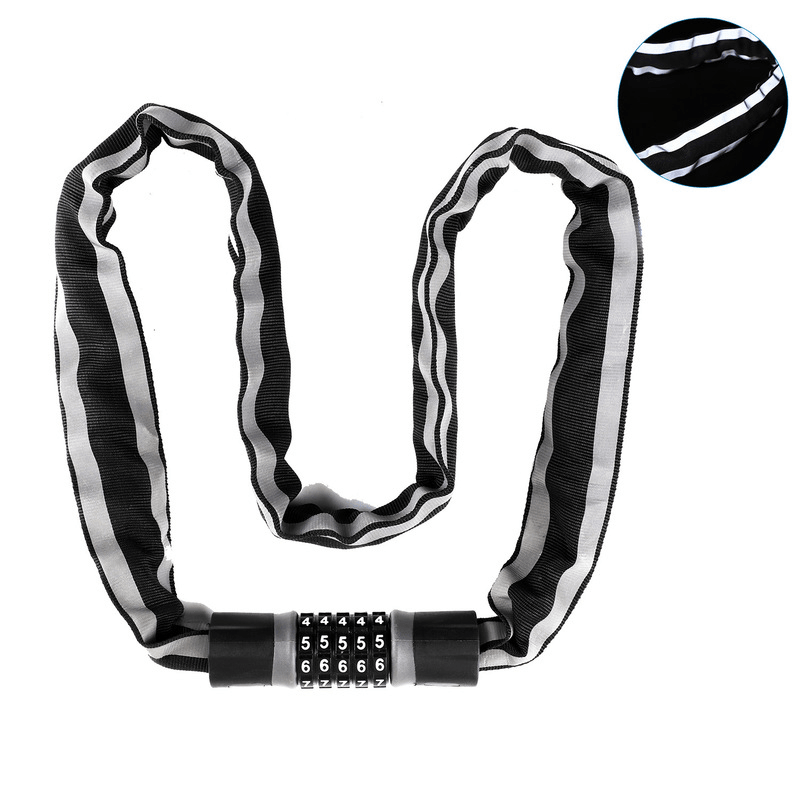 BIKIGHT 0.9/1.2M 3.28Ft 5-Digit Resettable Combination Lock Bike Chain Lock Passwoed Lock Cycling Camping