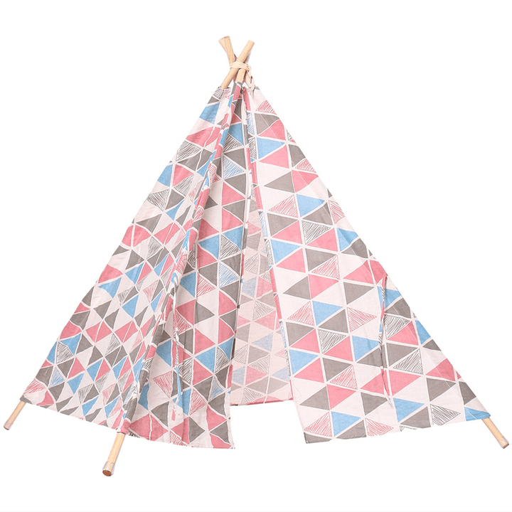 Large Cotton Linen Kids Play Tent Teepee Canvas Playhouse Indian Wigwam