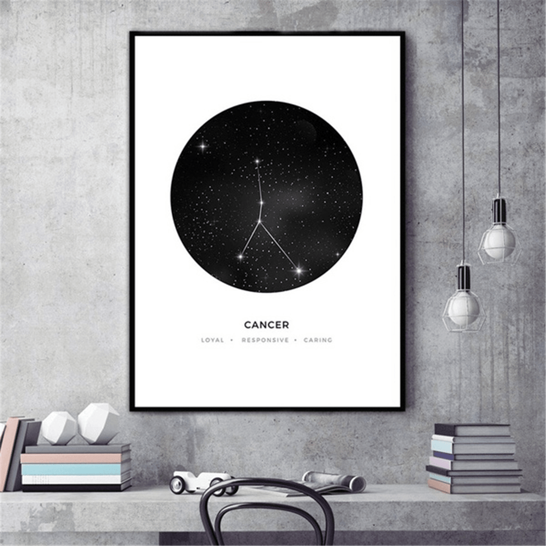 30X40Cm Constellation Art Canvas Posters Geometric Astrology Painting Wall Paper