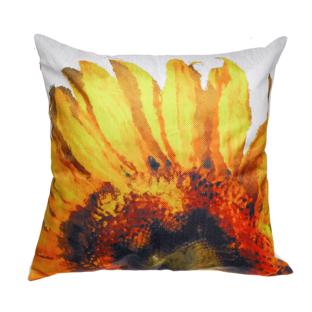 18X18Inch Square Linen Sunflowers Cushion Pillow Case Protective Cover