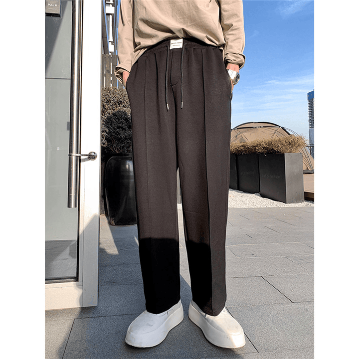 Loose Straight Drape Cotton Wide-Leg Casual Pants