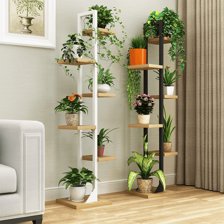 Multilayer Flower Shelf Indoor Flower Pot Rack Solid Wood Living Room Simple Floor Rack