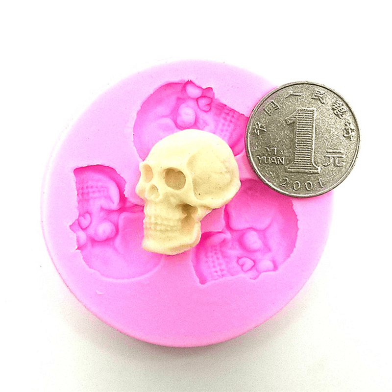 Skull Head Fondant Silicone Mould Skeleton Chocolate Mold Cake Decoration Tool