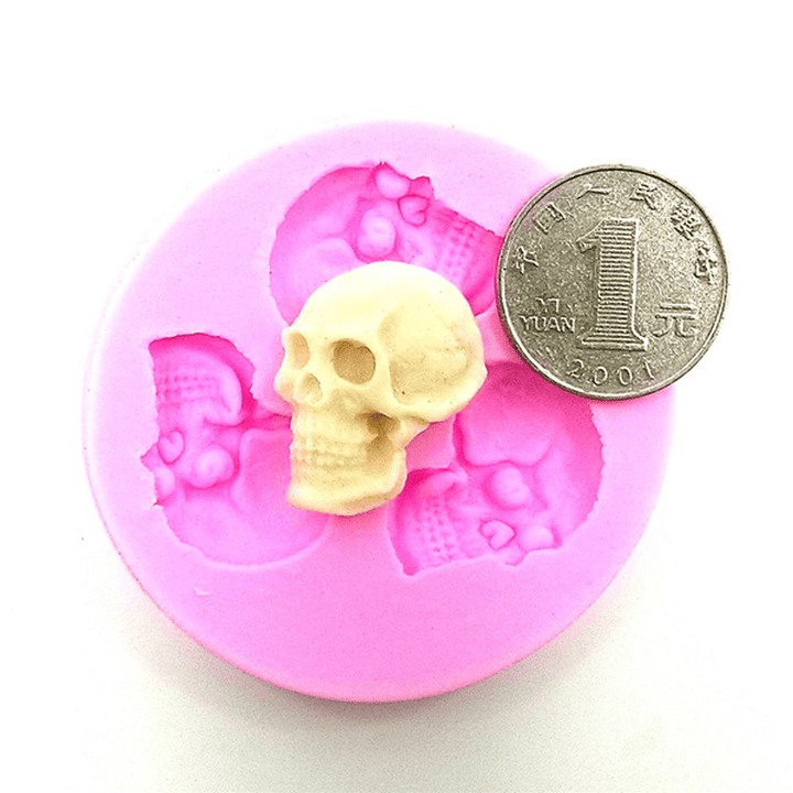 Skull Head Fondant Silicone Mould Skeleton Chocolate Mold Cake Decoration Tool