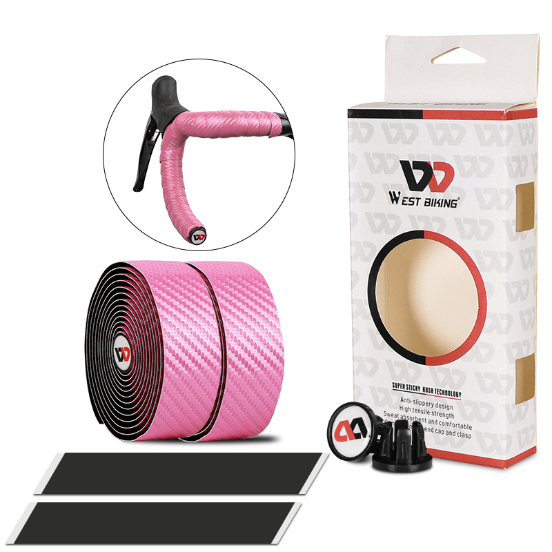 WEST BIKING EVA Bike Handlebar Tape Anti-Slip Shock Absorption Handle Bar Tape Cycling Handle Accessories with Two Plug