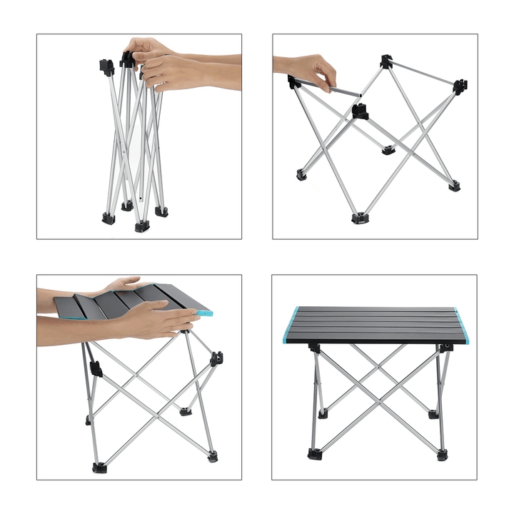 Yuntu ZD01 Portable Folding Aluminum Table Lightweight Camping Picnic with Bag for Outdoor-S/M/L