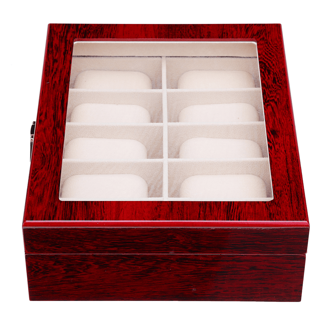 10/20 Grids Wooden Watches Display Case Jewelry Box Collection Storage Holder Box