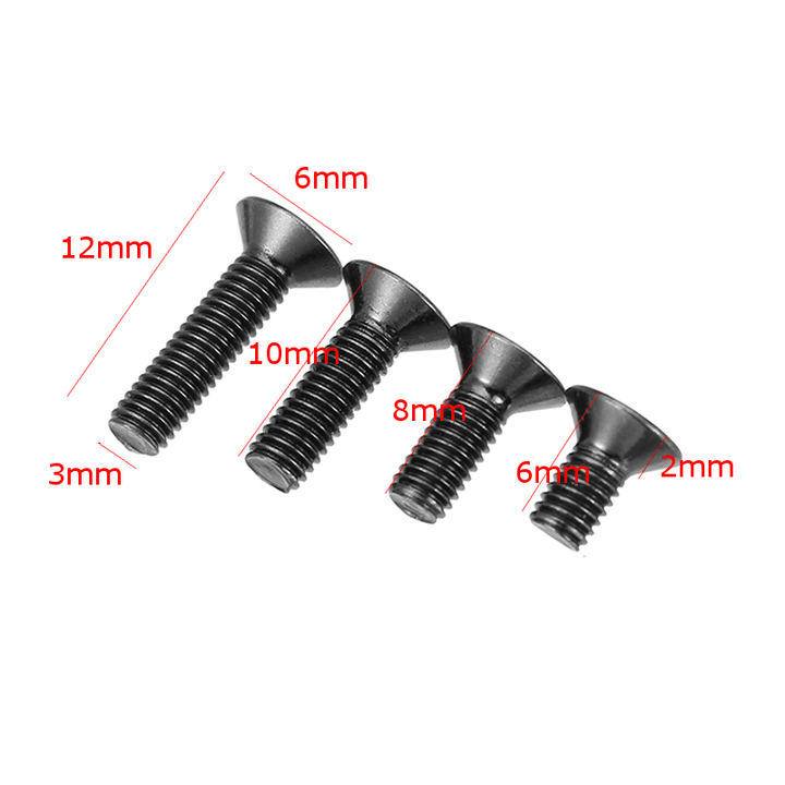 Suleve‚Ñ¢ M3ASH4 10Pcs M3 Hex Countersunk Flat Head Screws Alloy Steel Titanium Plated 12.9 Grade