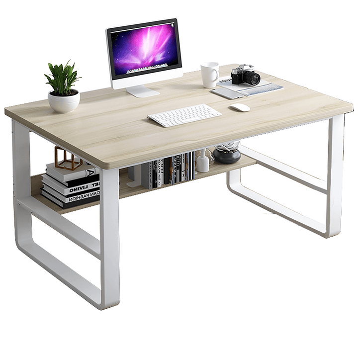 Standing Computer Desk 39 Inch Simple and Modern Writing Desk Dormitory Desk with Storage Board for Student - MRSLM