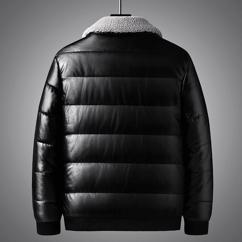 Lapel Collar Trendy Men'S Winter Jacket Thickened