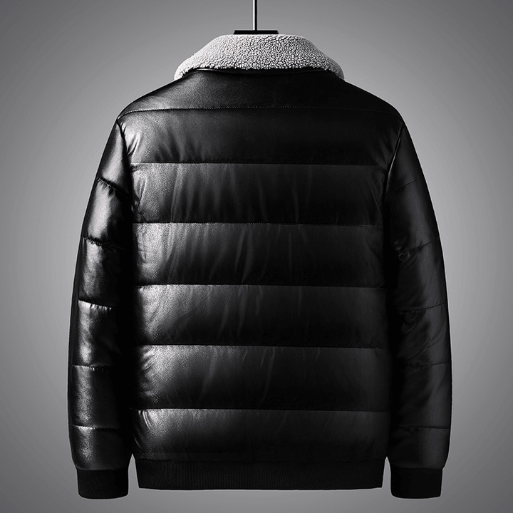 Lapel Collar Trendy Men'S Winter Jacket Thickened