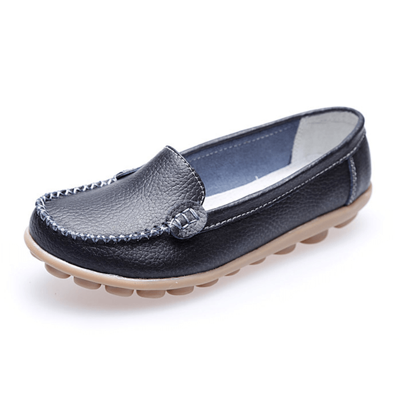 Women Casual Flats round Toe Loafers Soft Sole Slip on Flat Loafers - MRSLM