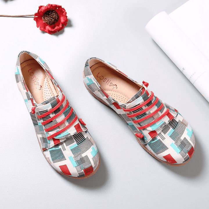 Women Irregular Pattern Exclusively Sold Lazy Slip on Flats