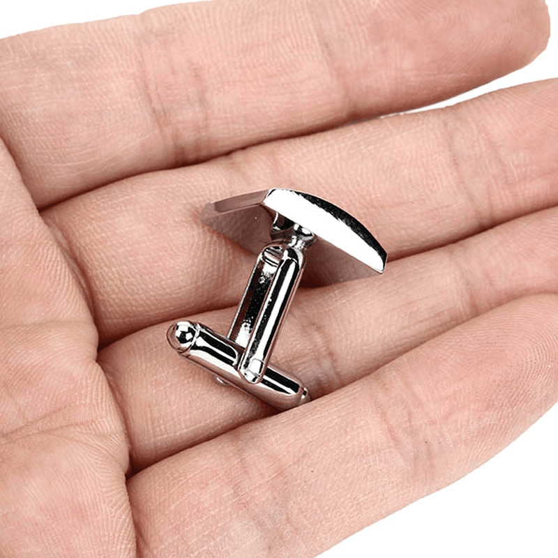 WSC Men Cufflinks Metal Series Stylish Enamel Square Shape Decoraction for Shirts