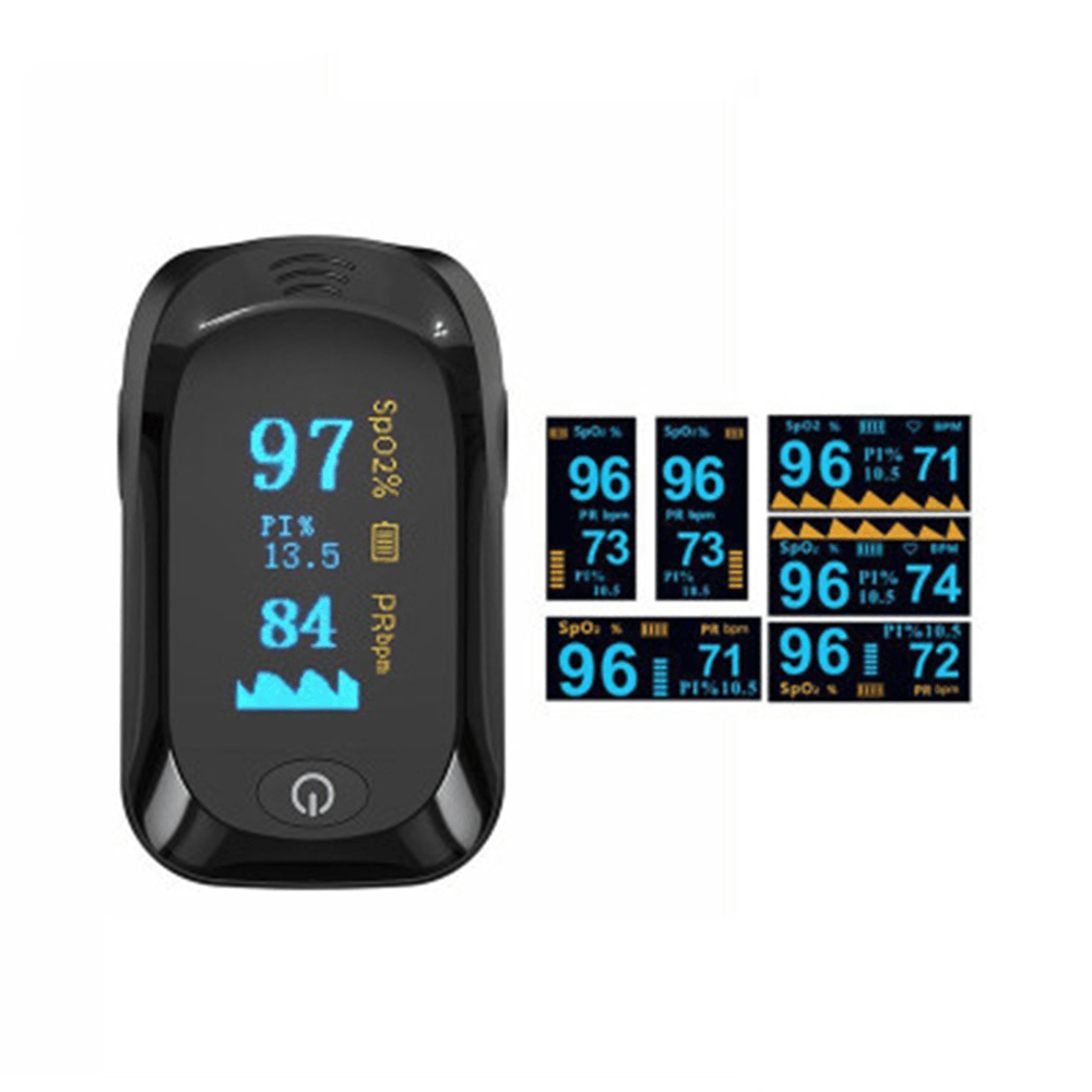 Boxym Finger Pulse Oximeter PI PR SPO2 Monitor OLED Blood Oxygen Saturation Heart Rate Monitor Oxymeters Medical Tool