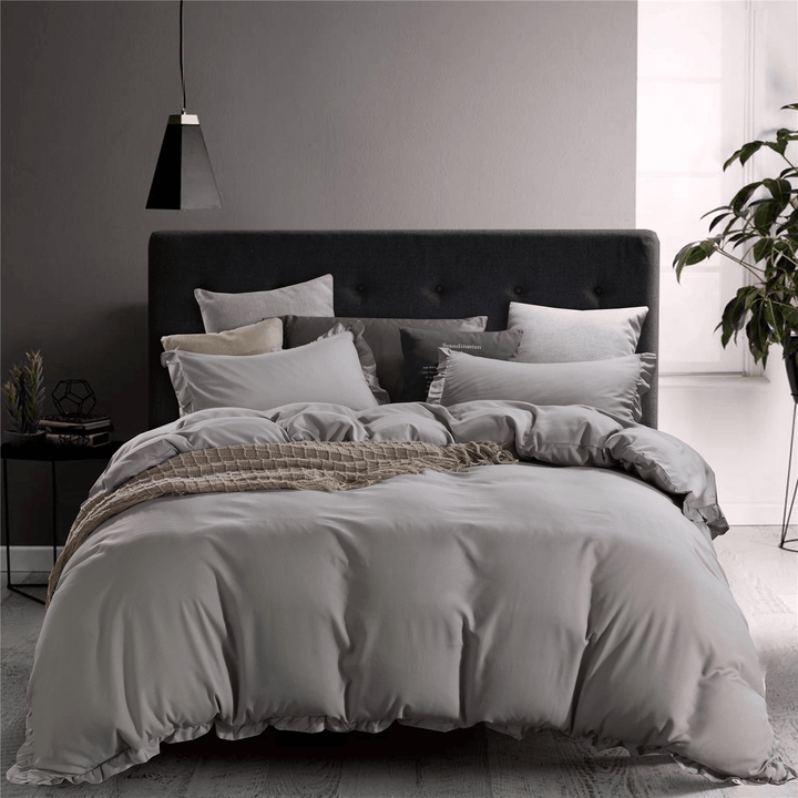 3PCS Super Soft Polyster Bedding Sets Satin Faux Silk Duvet Cover Pillowcase for Home Hotel