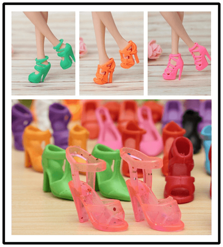 40 Pairs Different High Heel Shoes Boots Accessories Doll House