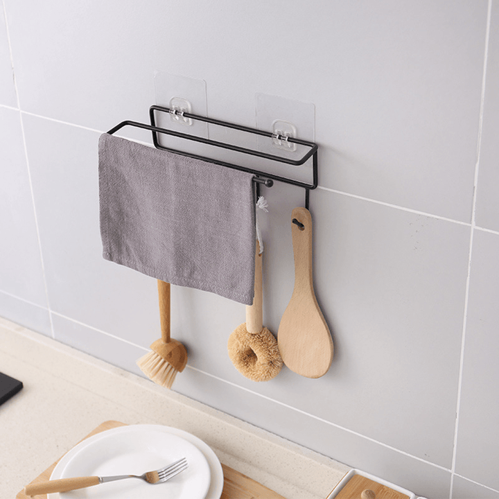 Tissue Storage Holder Towel Rack Hook Holder Kitchen Bathroom Shelf Hanging