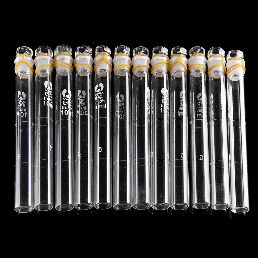 12 Pcs/Lot 10/25/50/100Ml Glass Colorimetric Tube Pipette Lab Glassware Kit - MRSLM