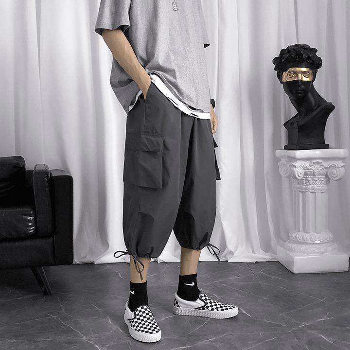 Cropped Pants Men'S Summer Thin Overalls Korean Version