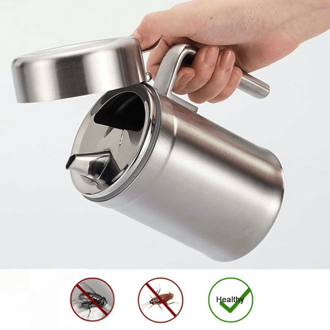 1000Ml Leak Proof Oil Dispenser Stainless Steel Pourer Vinegar Cruet Kitchen Flavouring Tool Bottles