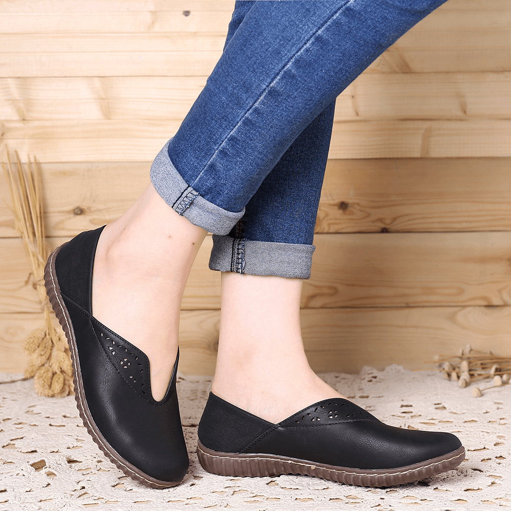 Women Stitcing Slip Resistant Casual Slip on Flats