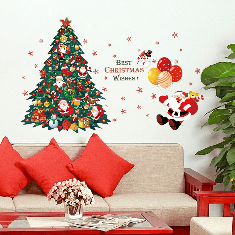 Miico SK9116 Christmas Sticker Cartoon Christmas Tree Wall Stickers Removable for Room Decoration