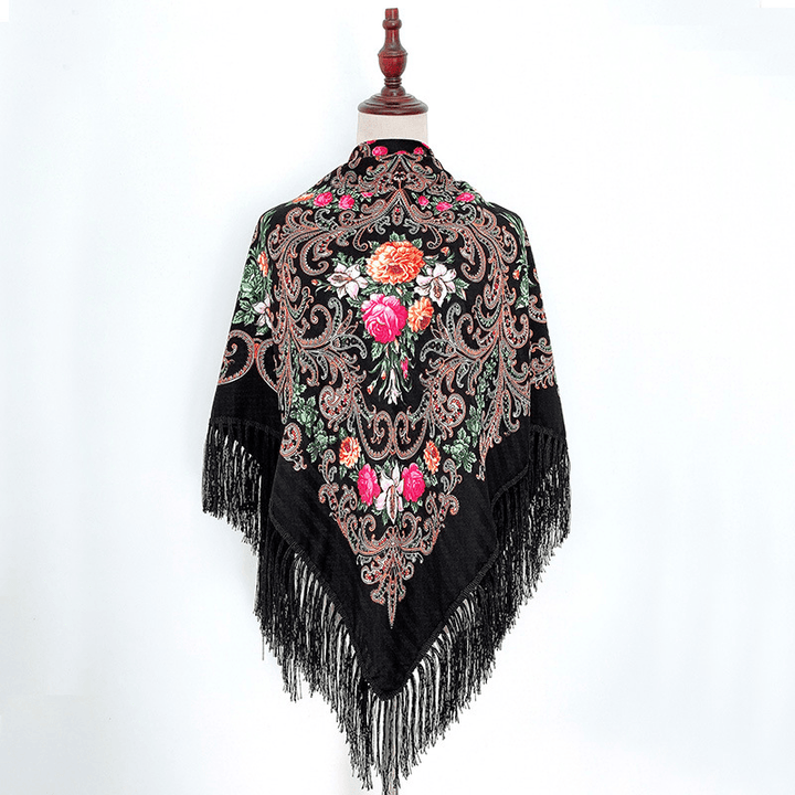 Russian Style Muslim Autumn and Winter Warm Shawl