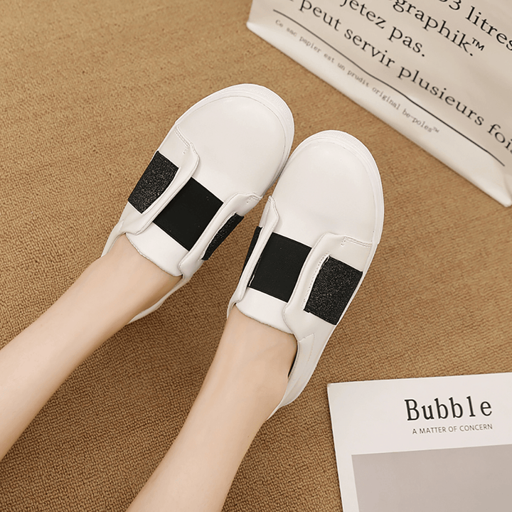 Women Elastic Band Trainers Slip on Flats