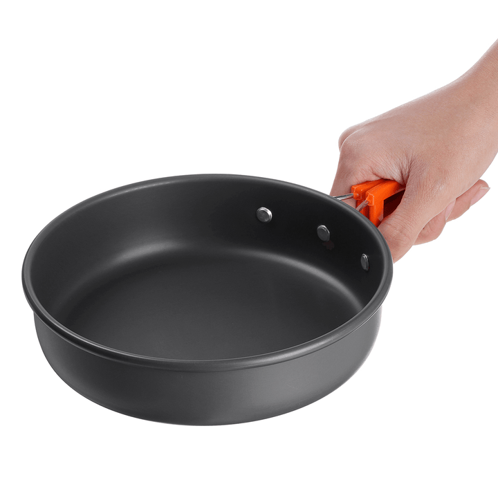 Outdoor Camping Hiking Cookware Tableware Picnic Cooking Pan Fry Pan Kettle Teapot Foldable Fork Spoon Kit Camping Picnic Tools