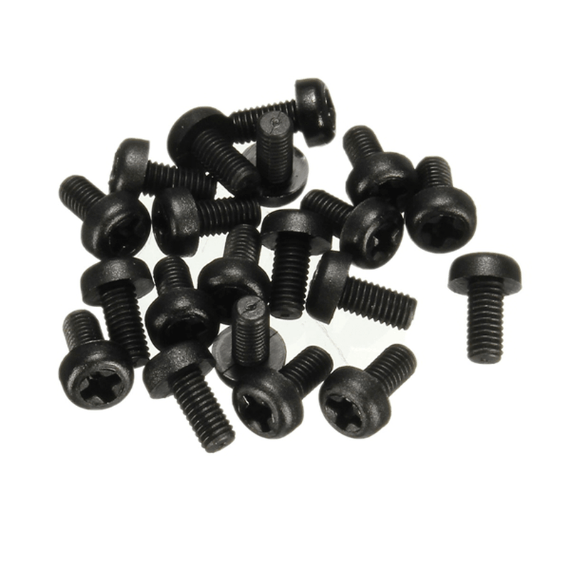 Suleve‚Ñ¢ M2NR1 50Pcs M2 Black Nylon round Phillips Screw Bolts 4/8/10/12Mm