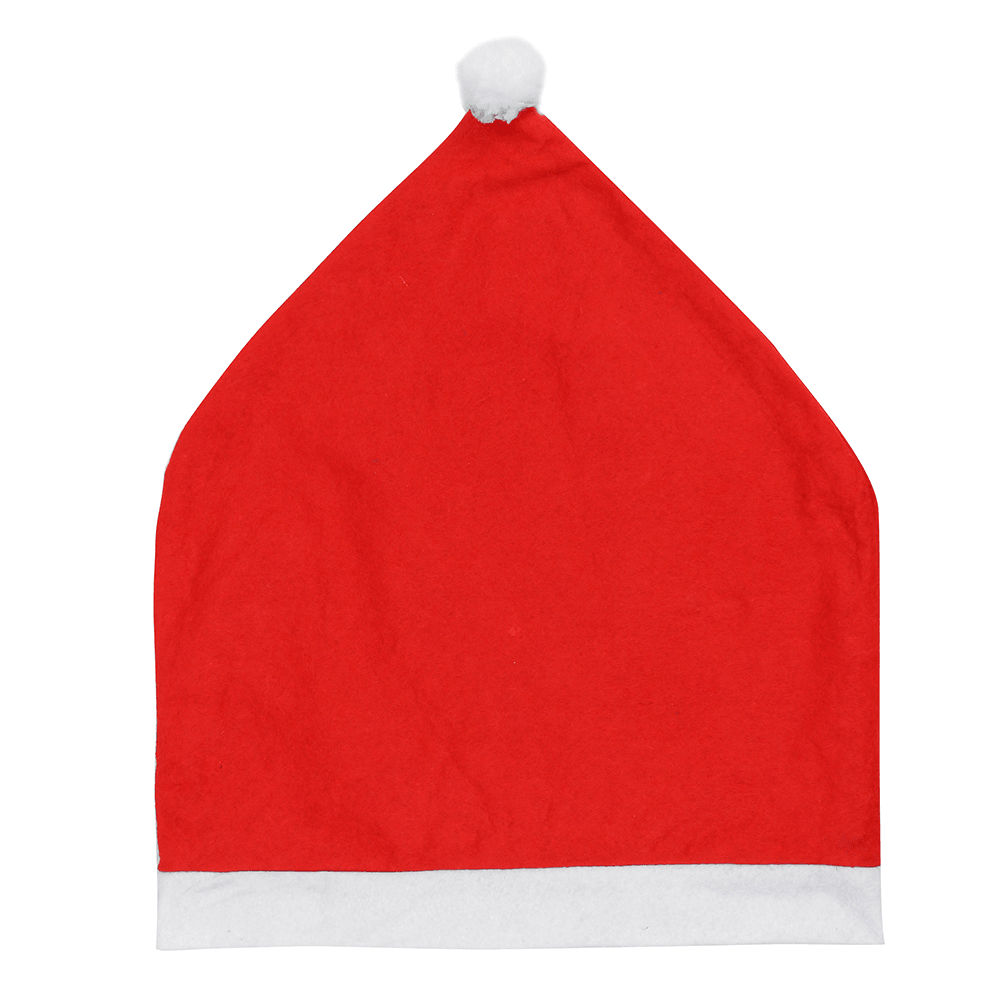 Red Hat Chair Cover Santa Claus Party Decor Slipcover Kitchen Table