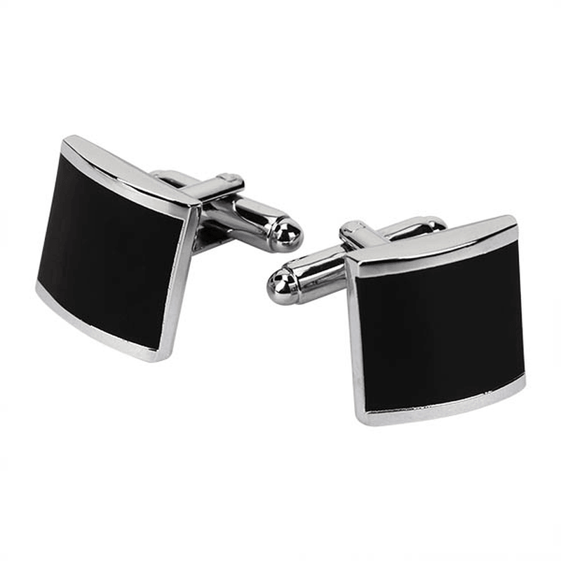 WSC Men Cufflinks Metal Series Stylish Enamel Square Shape Decoraction for Shirts