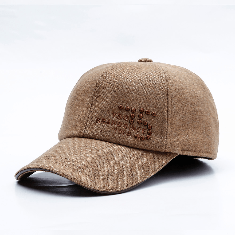 Mens Middle-Aged Cotton Letter Embroidered Baseball Cap